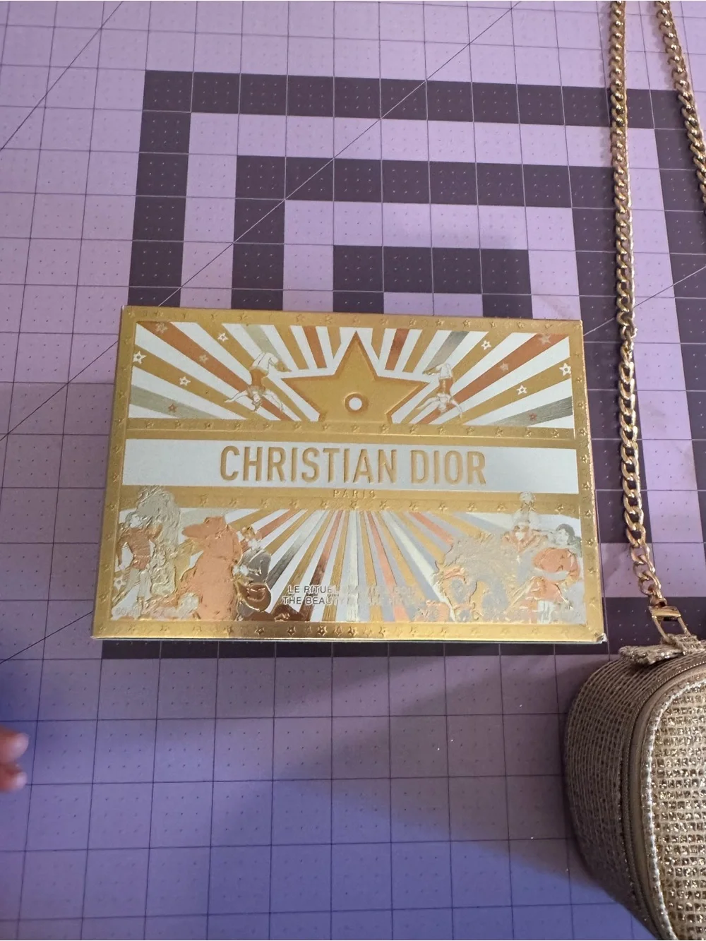 Christian Dior Beauty Gold Sparkle Bag